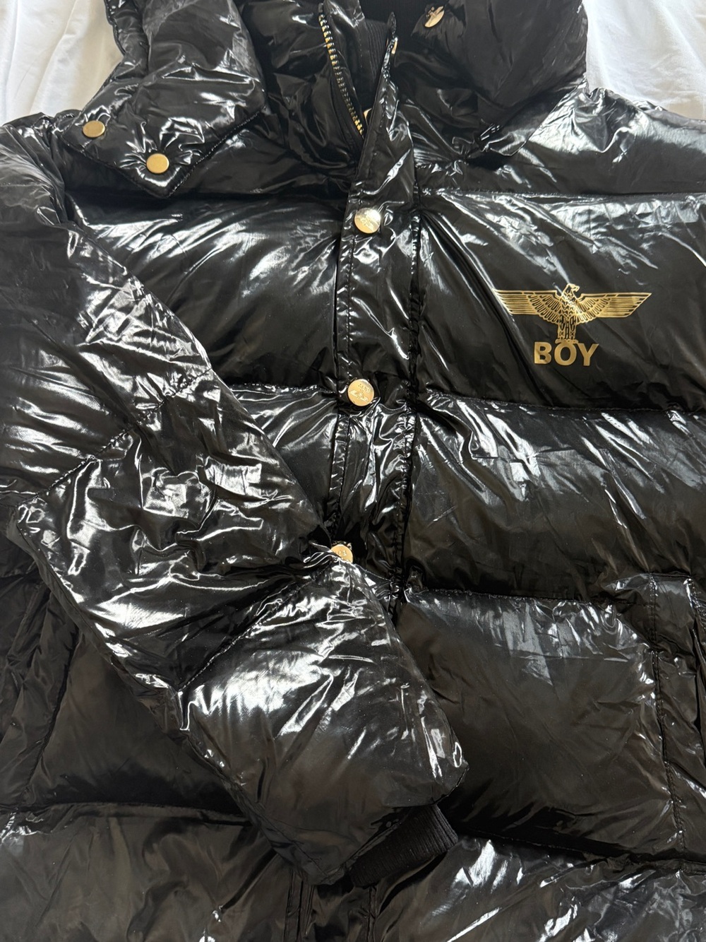 BOY London Black Shiny Puffer Jacket - Picture 2 of 6